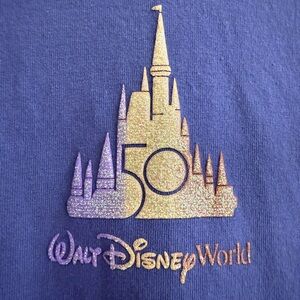 Disney Spirit Jersey, Purple Tee with Gold Castle Graphic, Worn Only Once!